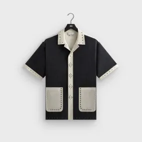 Smooth Texture &Kin Sawyer Short Sleeve Camp Collar Shirt - Black