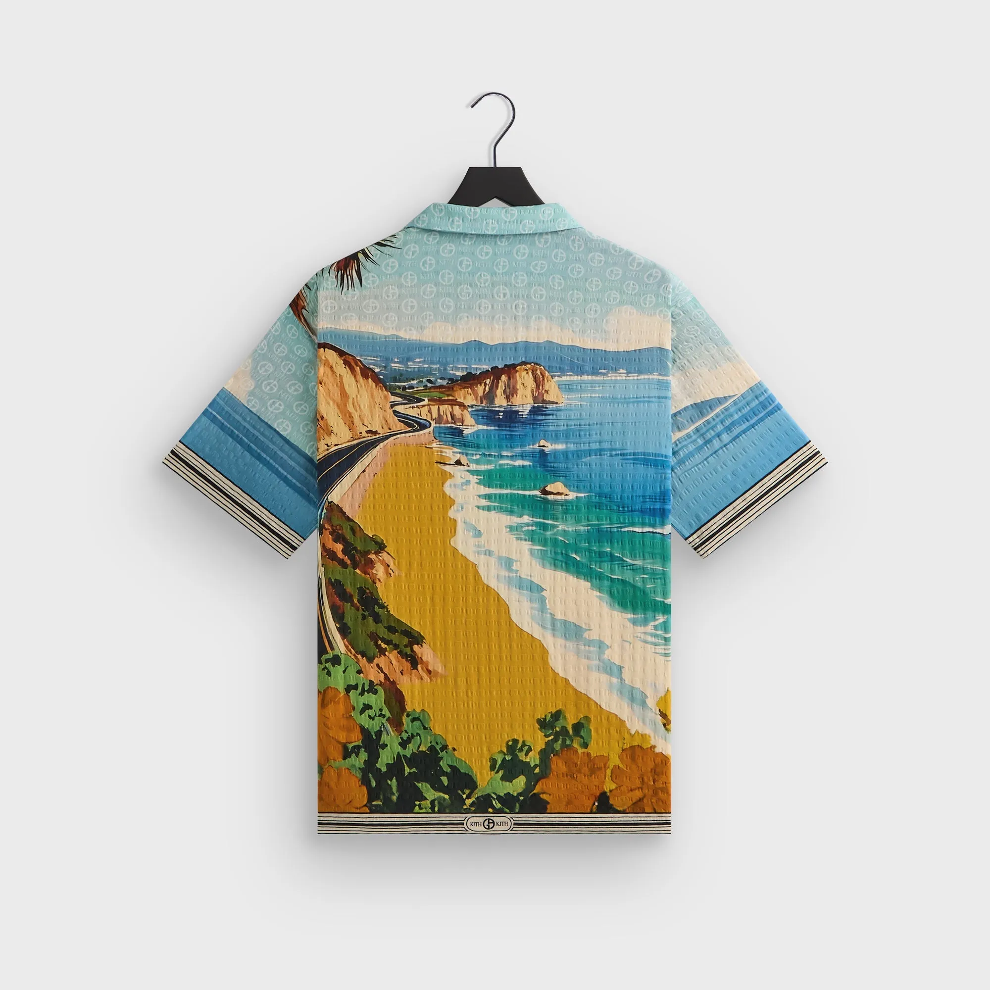 Giorgio Armani & Kith Malibu Short Sleeve Thompson Camp Collar Shirt - Multi Flexible Placket Structure