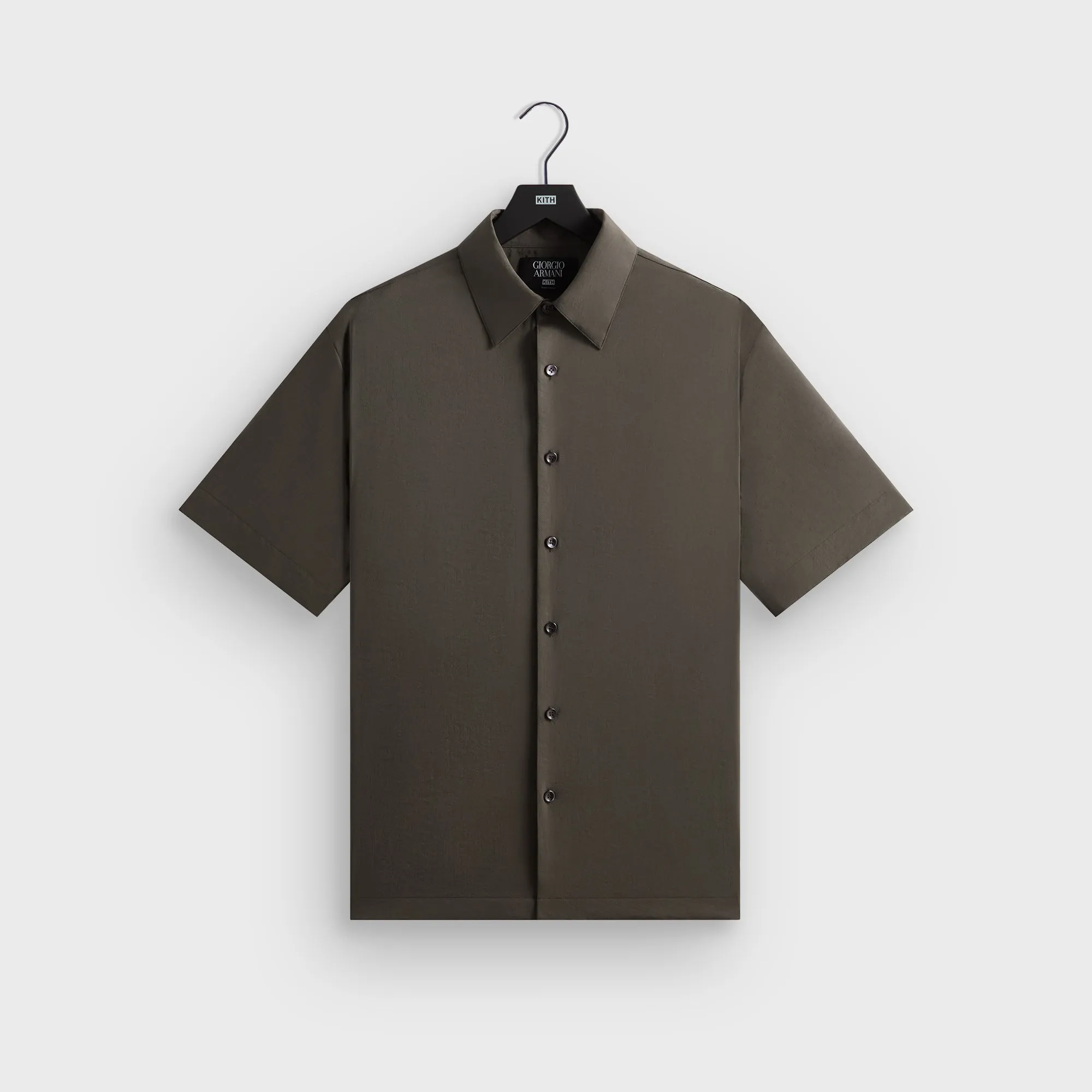 Minimalist Design Urban Wear Giorgio Armani & Kith Short Sleeve Button Up - Seam