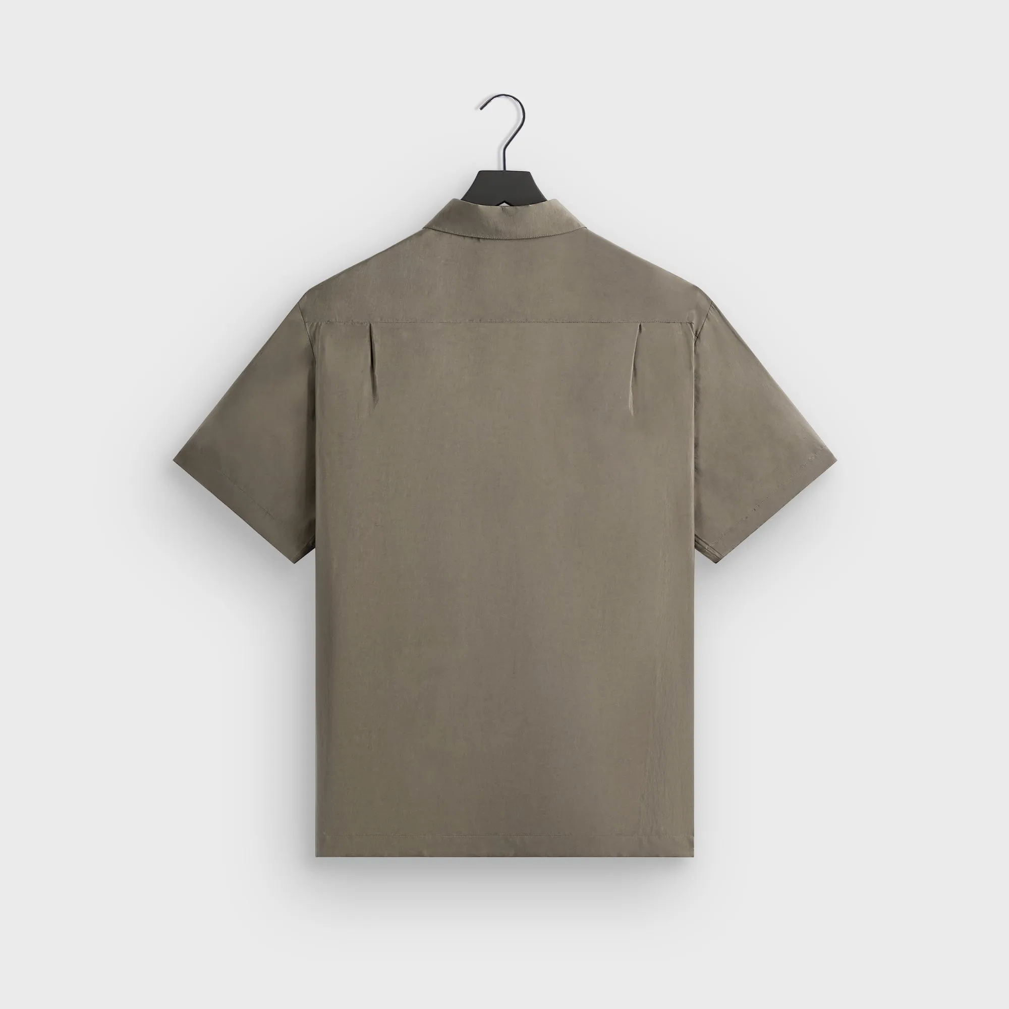 Dinner Date Plaid Design Giorgio Armani & Kith Silky Short Sleeve Button Up - Gravel