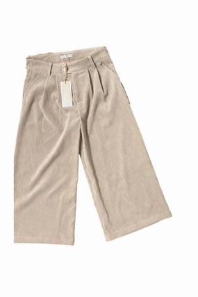 Girl's Corduroy Pants In Beige ComfortFit Smooth Finish