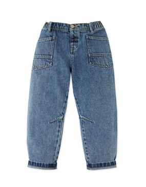SmoothZipper Girl's Denim Pants In Blue