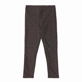 Core Basic Girl's Glitter Leggings In Gold
