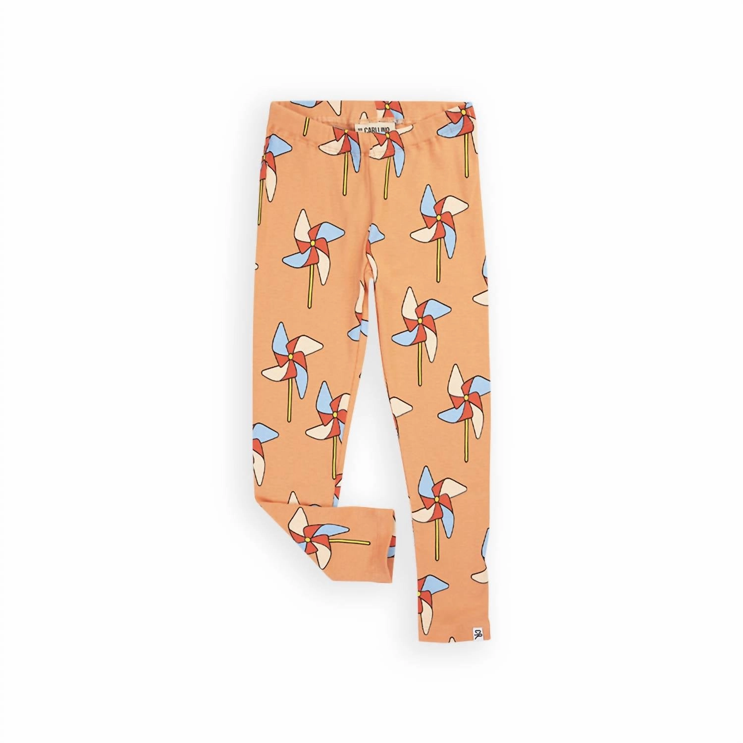 Girl's Printed Legging In Peach Reflective accents Double Stitched Seams