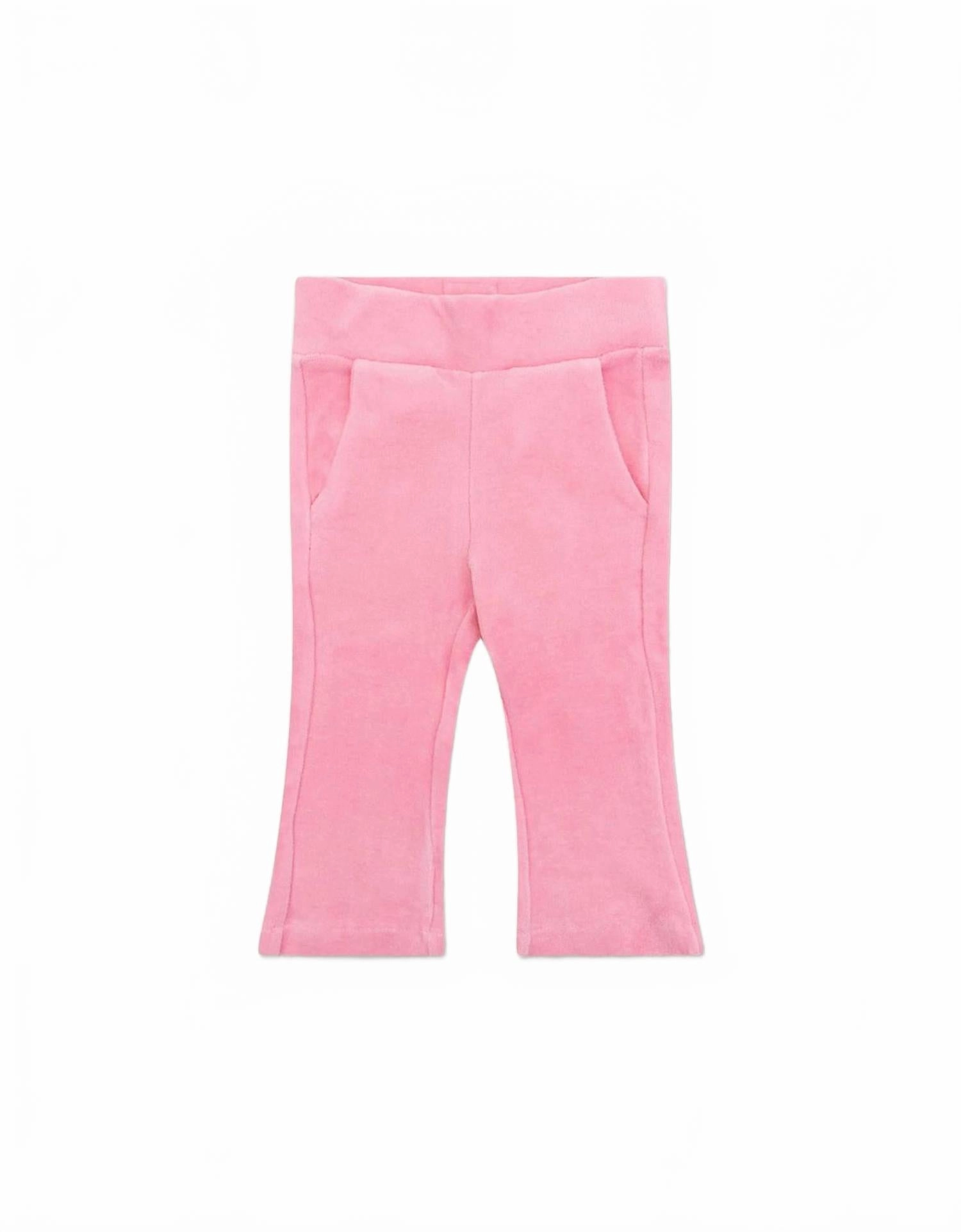 Breathable wear Slim Stretch Girl's Velvet Perky Trousers In Sea Pink