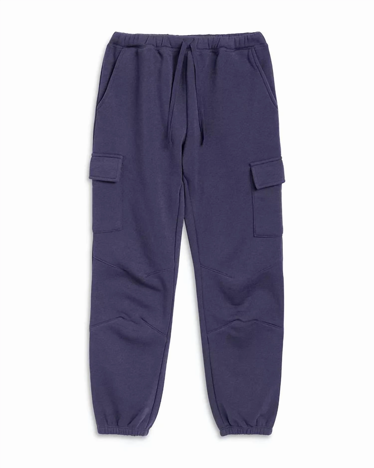 Girls' Cargo Joggers In Deep Navy Compression Fit Day To Night