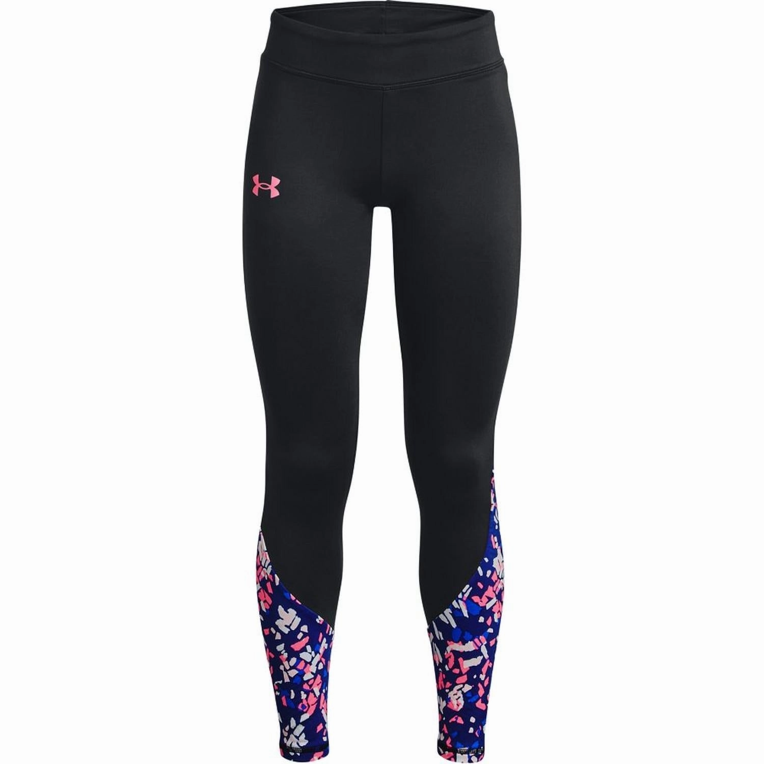 Classic Elegance Girls' Cozy Armour Leggings In Black / Pink Punk