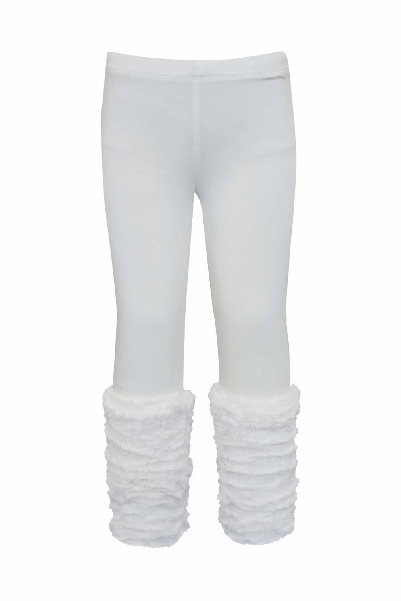 Girls Faux Fur Calf Leggings Classic Elegance
