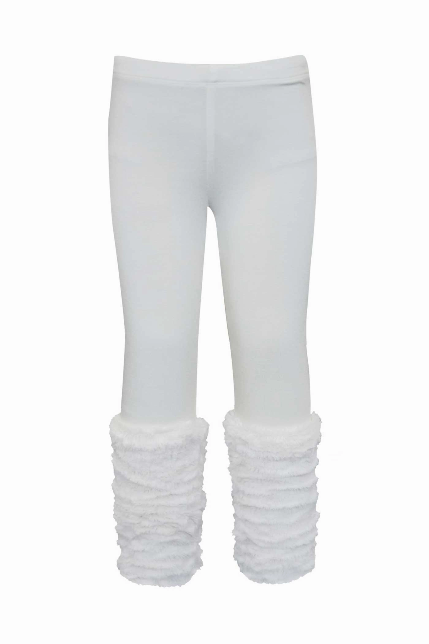 Girls Faux Fur Calf Leggings Active Layer Adjustable drawstring