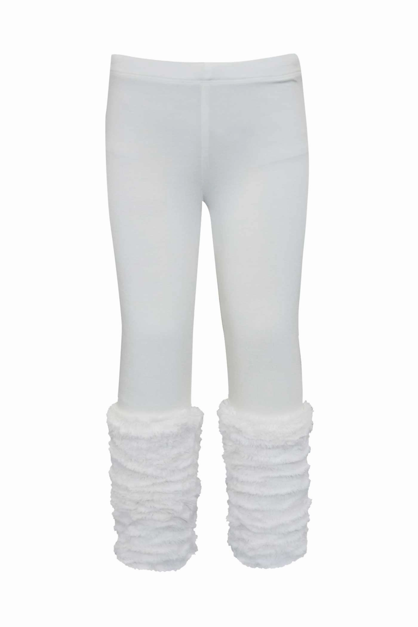 Comfort Layer BreathableMaterial Girls Faux Fur Calf Leggings