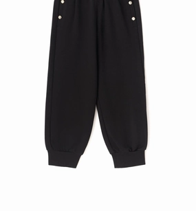 StretchFabric Chilly Day Ready Girls High-Rise Jogger In Black