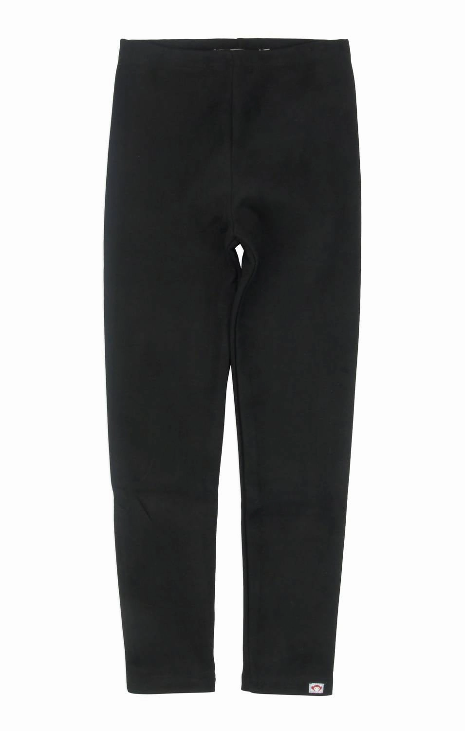 Feminine Cut Girls Legging In Black Suede