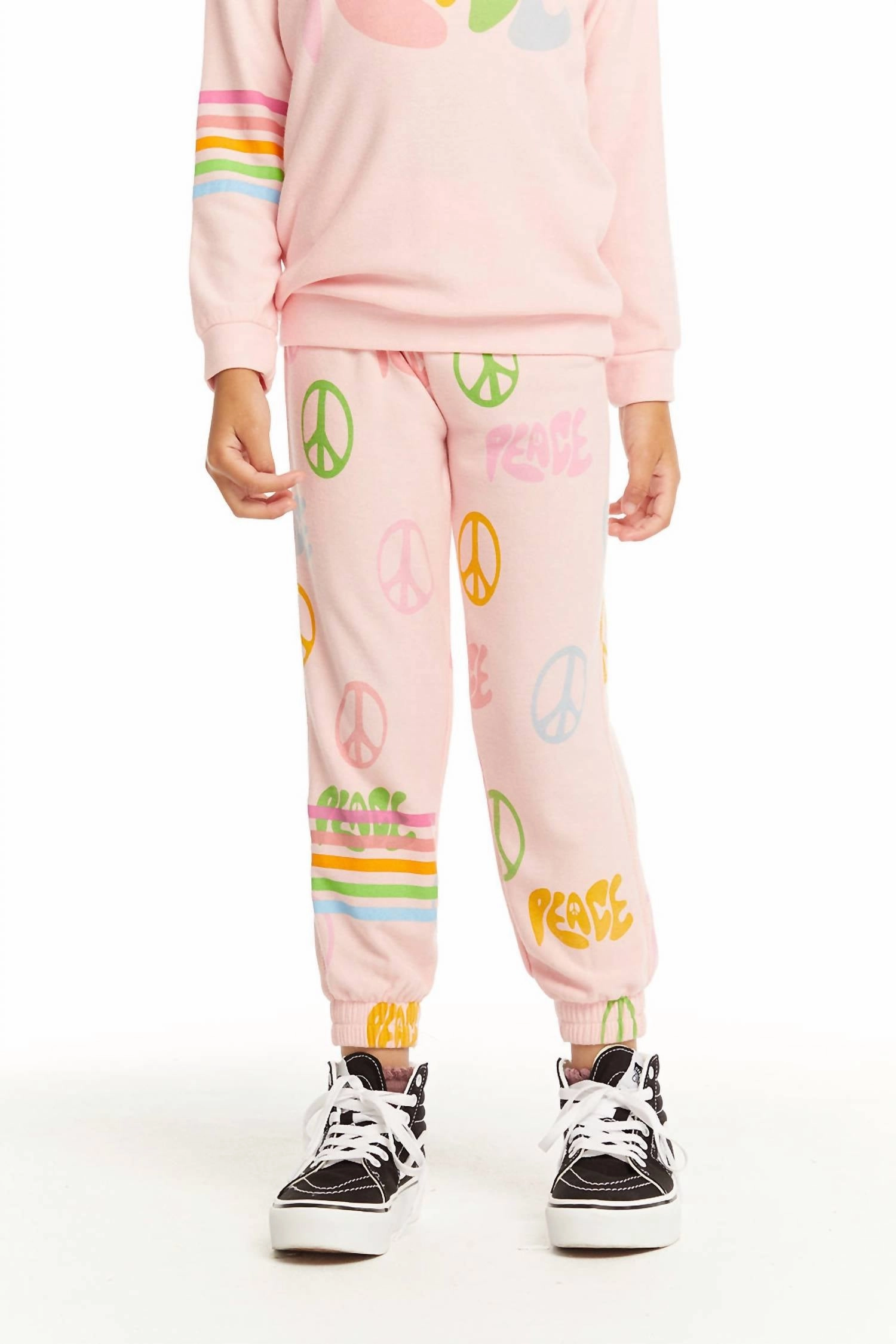 Girls Peace Sweat Pant In Pink QuickReleaseBuckle Stain Repellent Coating
