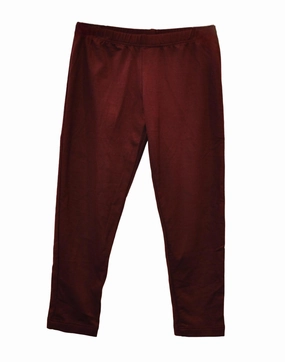 Girls Pull-On Leggings In Burgundy Lightweight Construction Double Stitched Seams