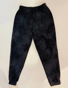 Girls Tie Dye Sweatpant In Charcoal Day To Night Laser Cut Perforations