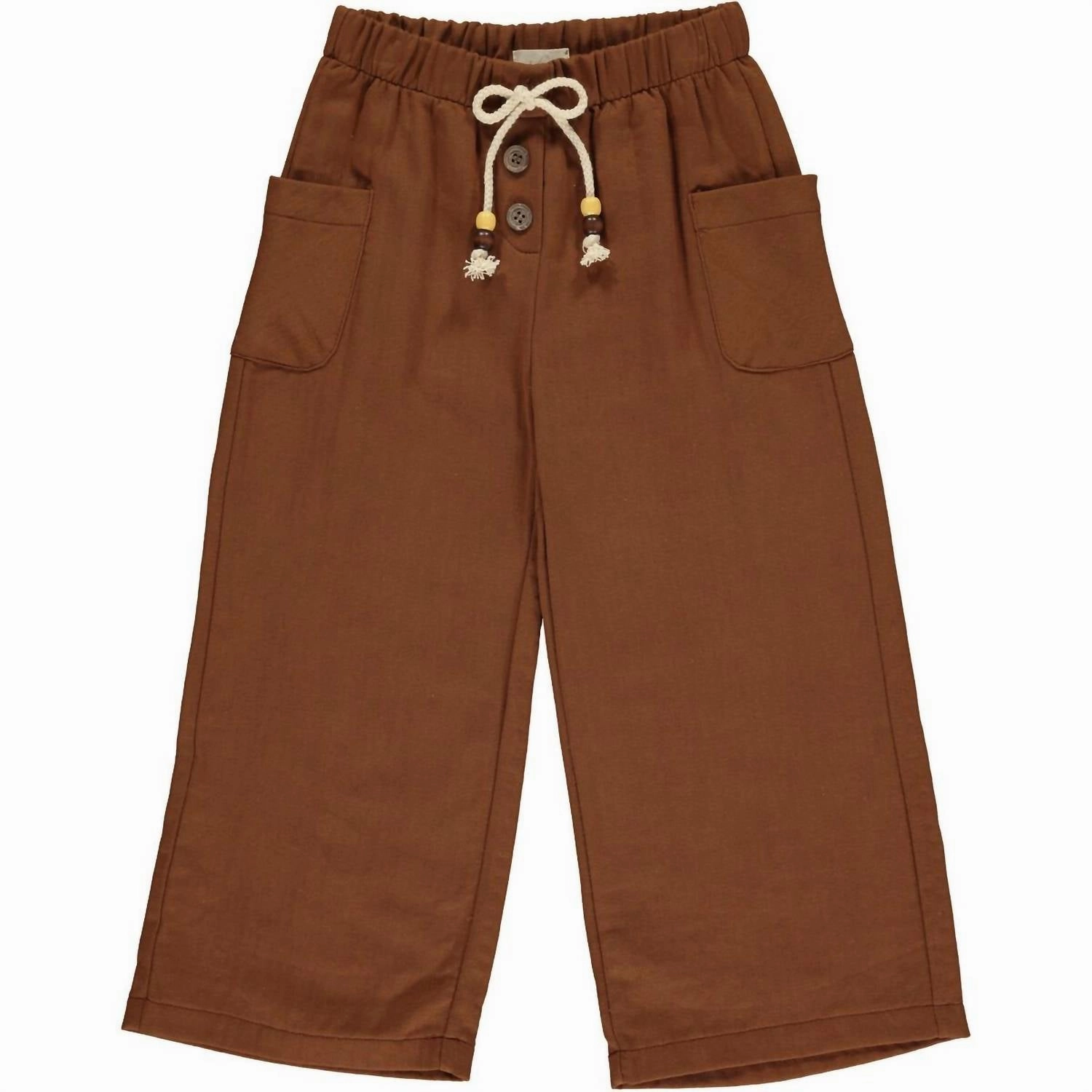 Gusseted Crotch Girls Wide Leg Pant In Rust