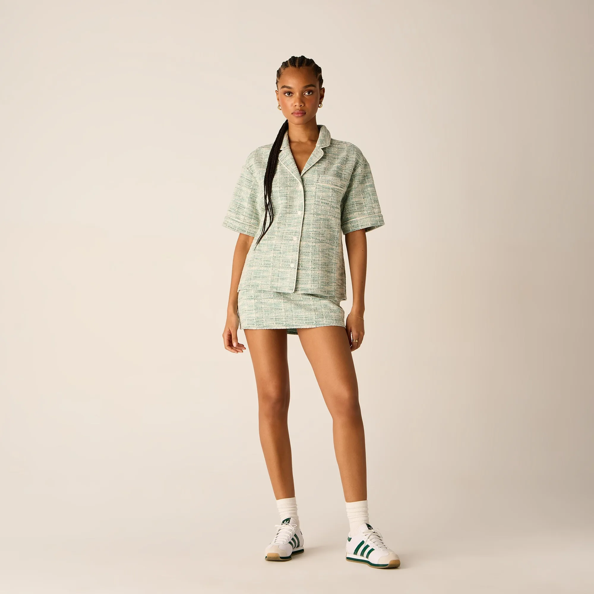 Kith Women Tweed Camp Shirt - Mykonos Fashion Forward Wedding guest