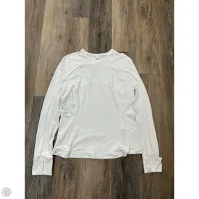 Athletic Top Long Sleeve Crewneck By Lululemon In White, Size: 14 Resilient Fabric Blend MoistureWickingTechnology