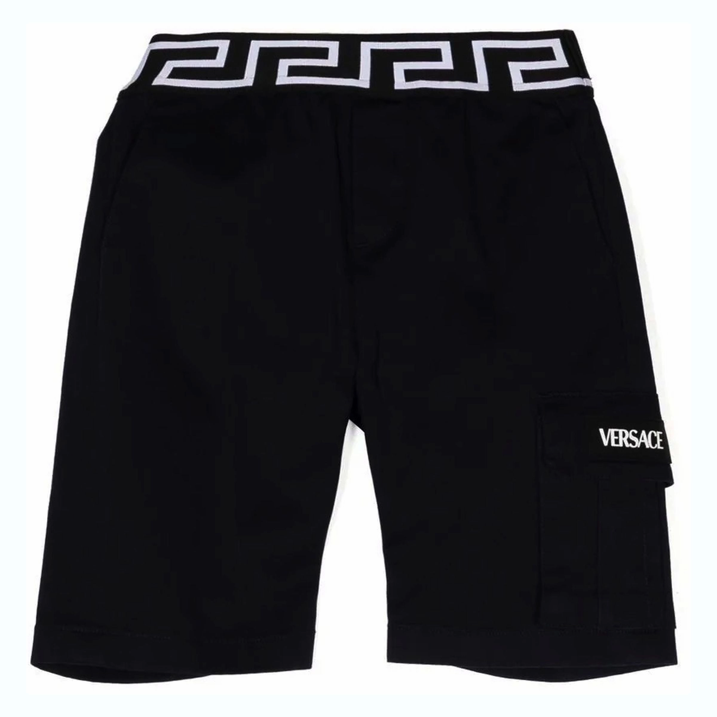 Navy Blue Greca Waistband Shorts Chilly Comfort Work Flex
