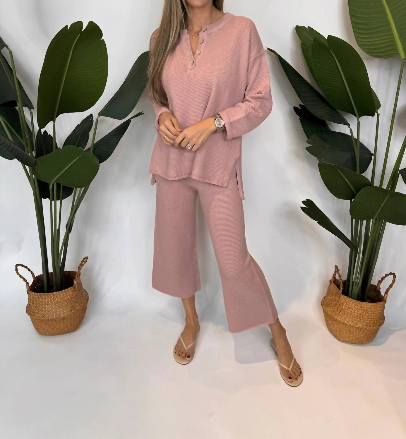 Quick Dry Technology Plush Lining Hailee Set In Pink