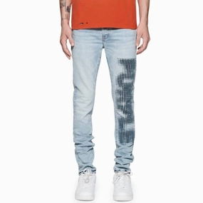 Halftone Wordmark Denim Skinny Jeans In Light Indigo Trendy Apparel All Around