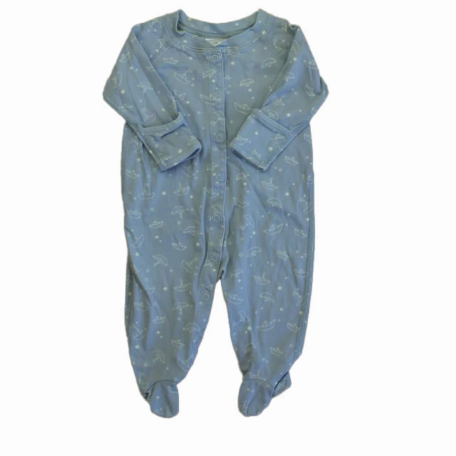 Hanna Andersson Boys Blue Boats 1-piece footed Pajamas Sustainable Manufacturing Breathable fabric