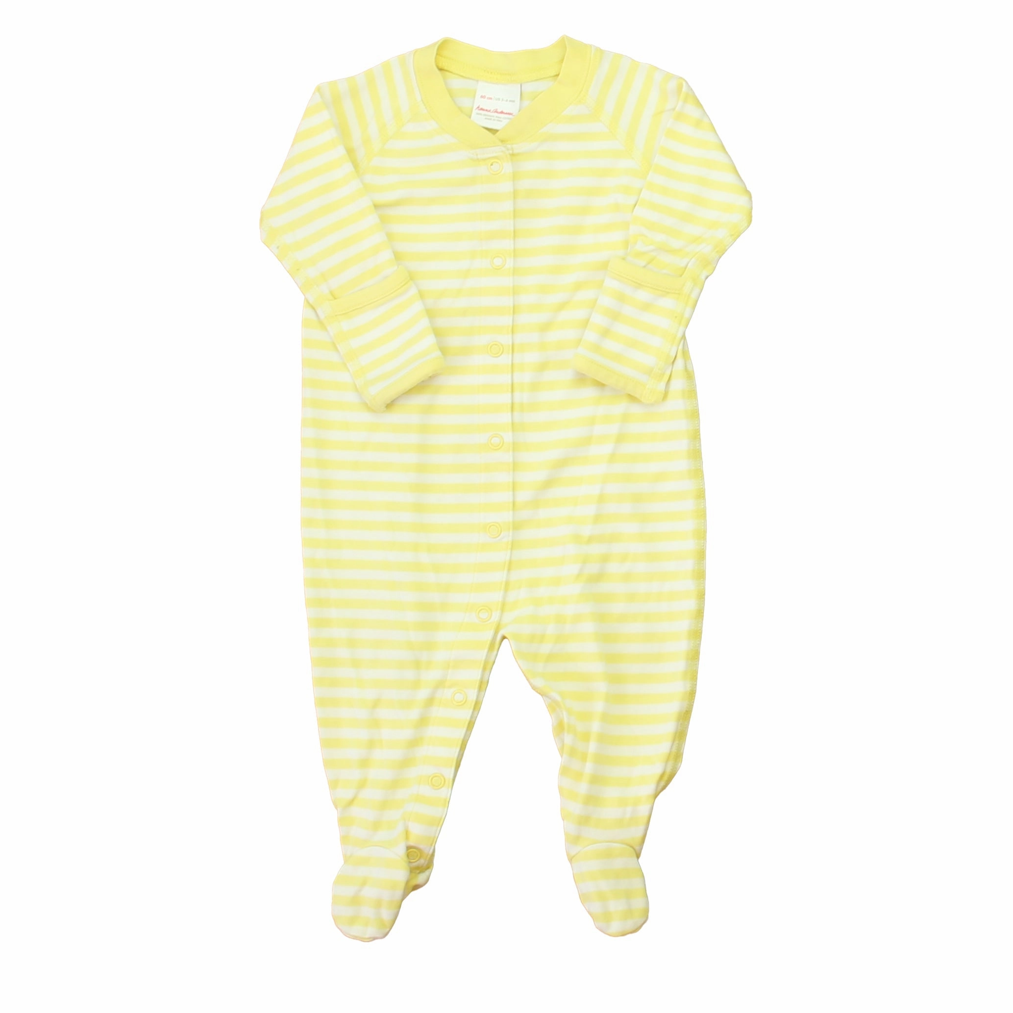 Hanna Andersson Unisex Yellow | White 1-piece footed Pajamas Eco Friendly Dye High Elasticity Fabric
