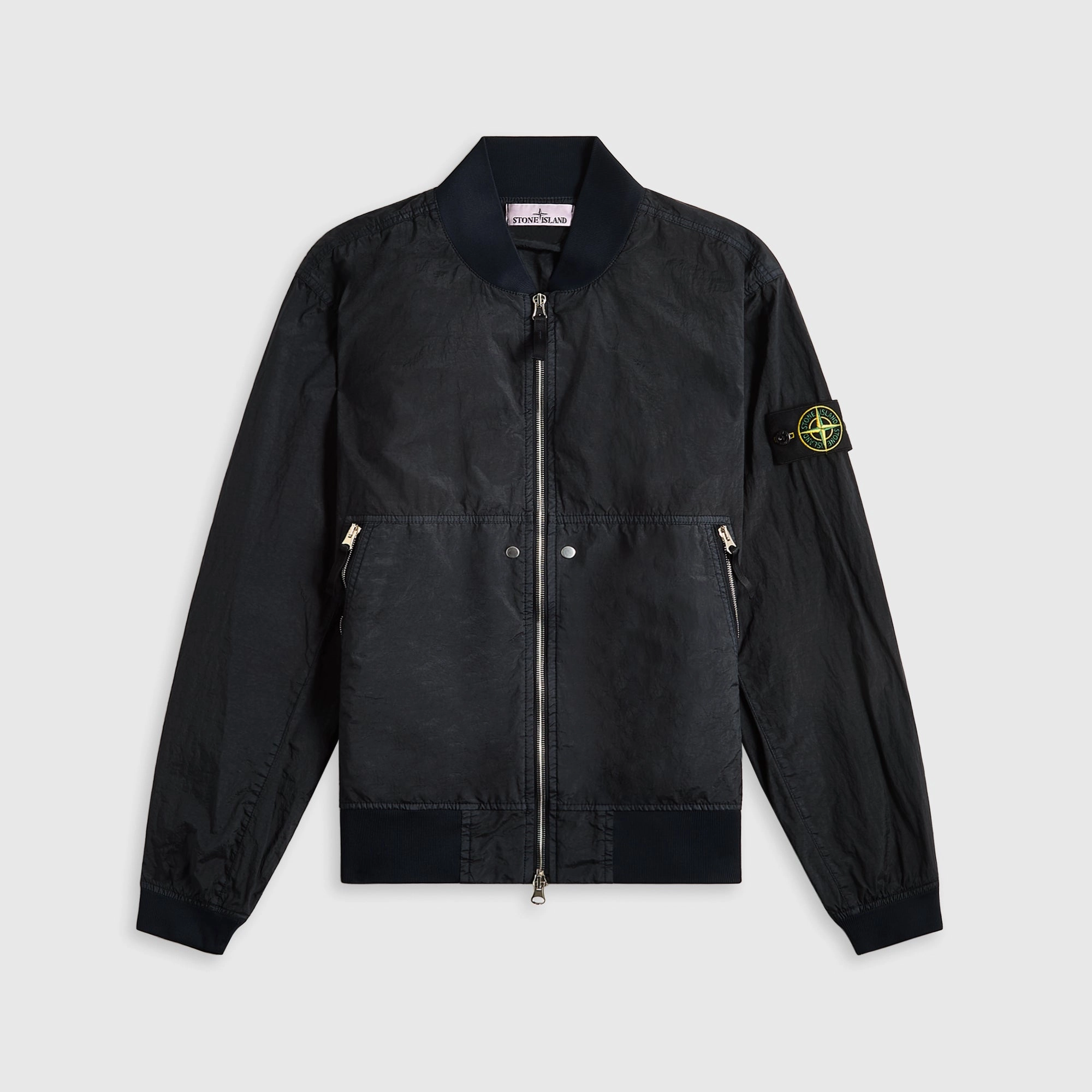 Stone Island Nylon Metal Watro-Tc Garment Dyed Nylon Bomber - Navy Blue Everyday Look Windproof Technology