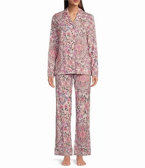 SweatWicking Fabric Aussie Long Sleeve Pajama Set In Pink Multi