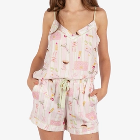 OdorResistant Treatment Girly Things Strappy Camisole Pajama Set In Multi