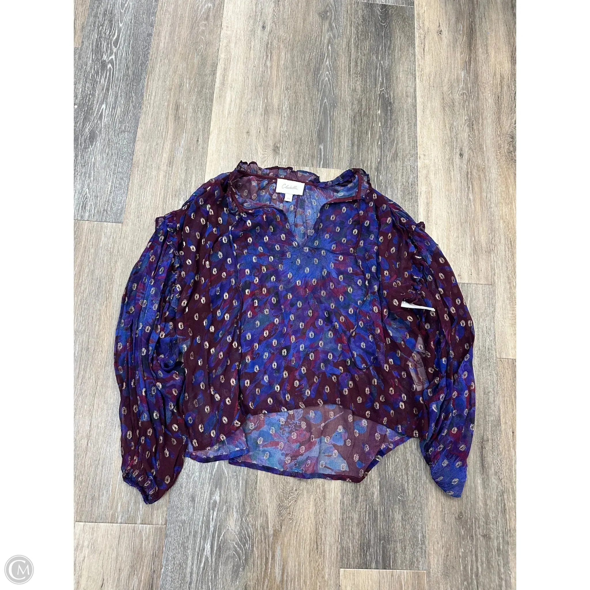 Blouse Long Sleeve By Cleobella In Multi-colored, Size: Xs YarnDye Technique
