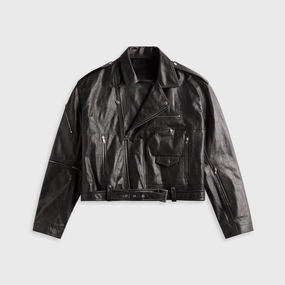 Rick Owens Cropped Jumbo Jacket - Black Outdoor Adventure Belted Style