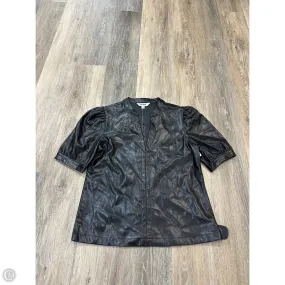 Multi Panel Construction MoistureWicking Fabric Blouse Short Sleeve By Steve Madden In Black, Size: S