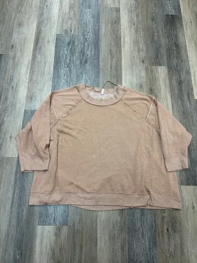 Double Stitched Hems Sweatshirt Collar By Free People In Tan, Size: M