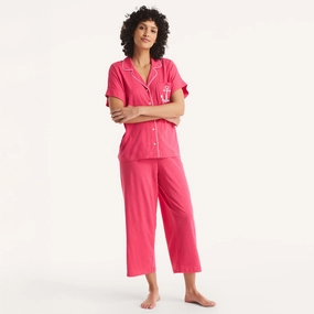 Nautica Womens Cropped Pajama Pant Set Flexible Stretch Material