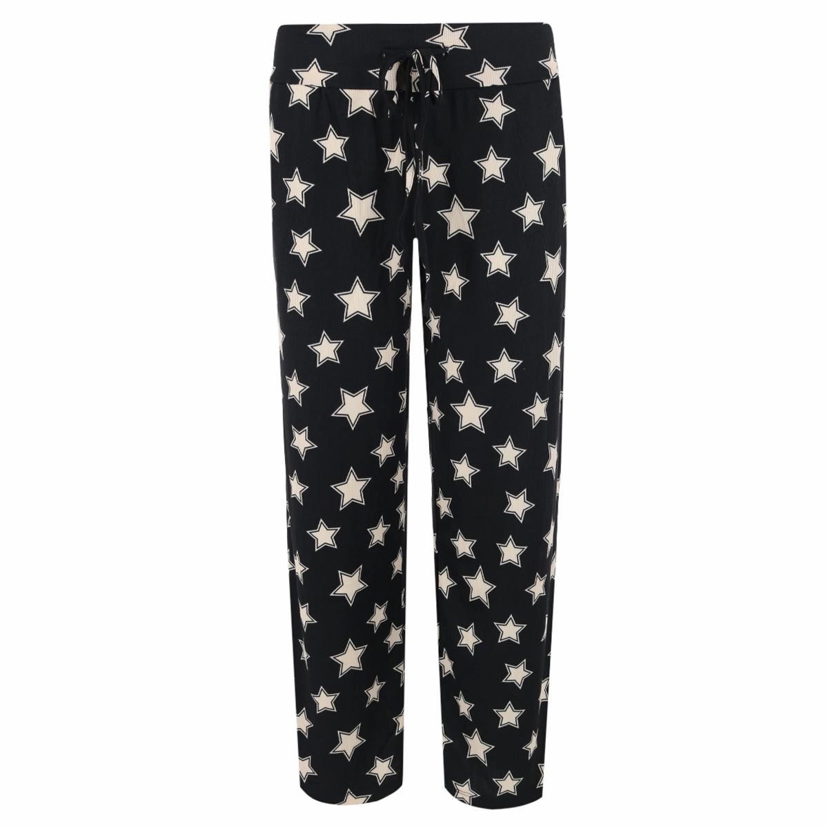 Women's Ribbed Patterned Open Bottom Lounge Pants Double Stitched Seams Drop Shoulder Construction