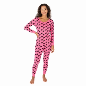 Soft touch finish Womens Two Piece Cotton Pajamas Bunny Pink