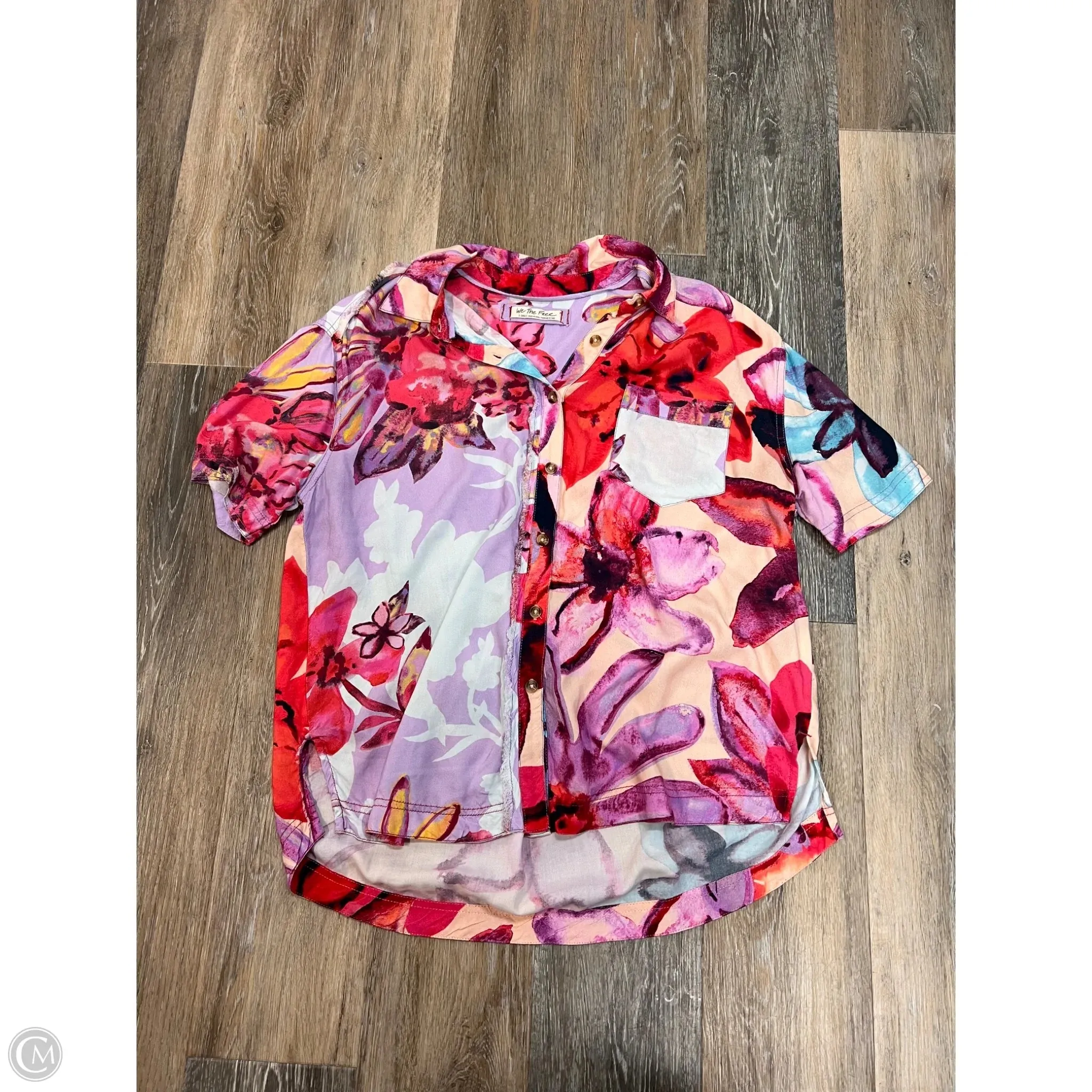MicrofiberTech CrossBackDesign Blouse Short Sleeve By We The Free In Multi-colored, Size: Xs