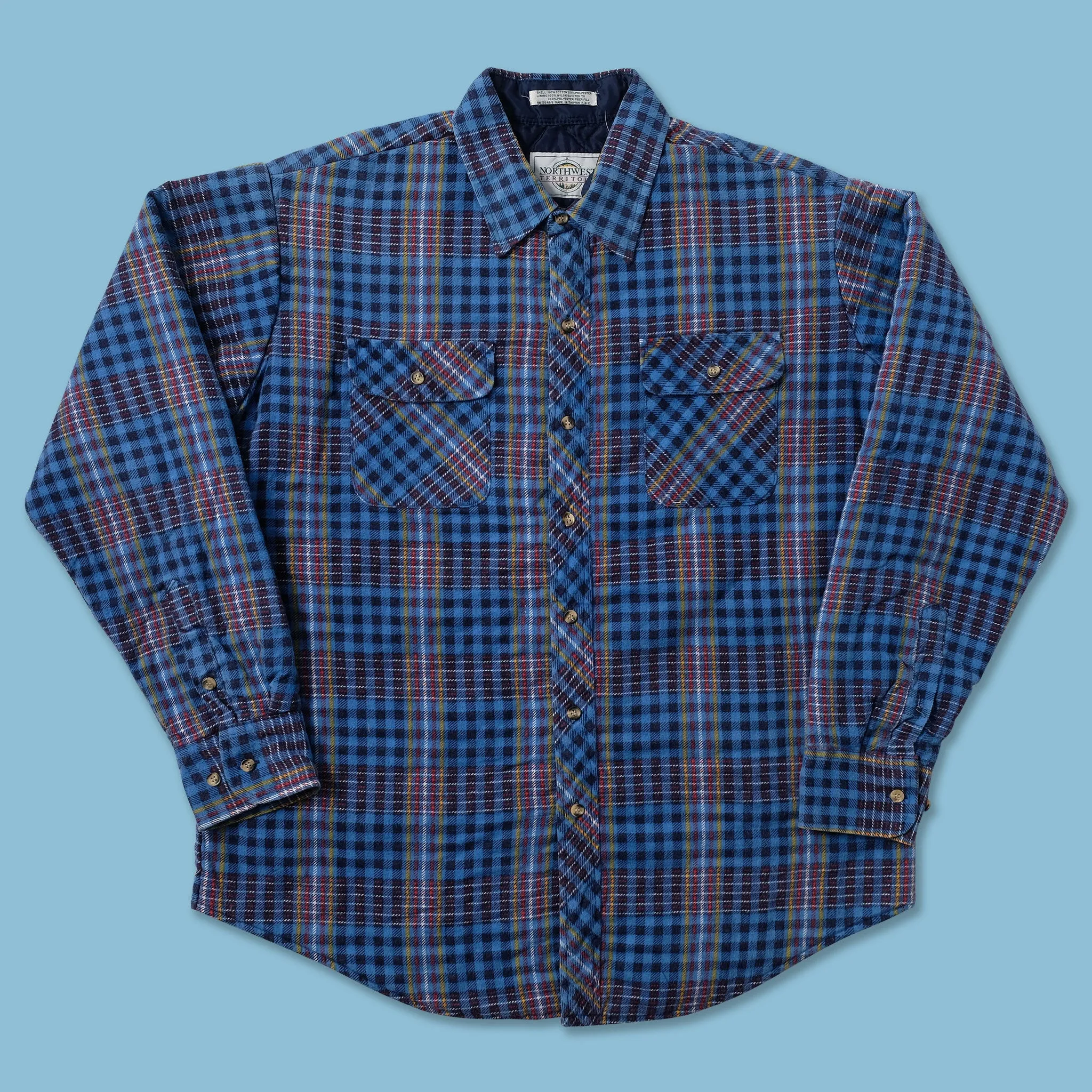 Vintage Padded Flannell Jacket Large Geometric Shape