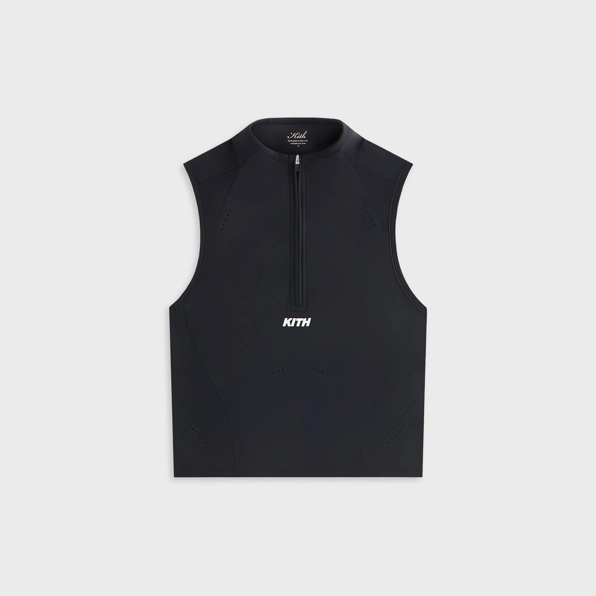 Kith Women Peryn Panelled Half Zip Tank - Black Safety - first Comfort Focused Design