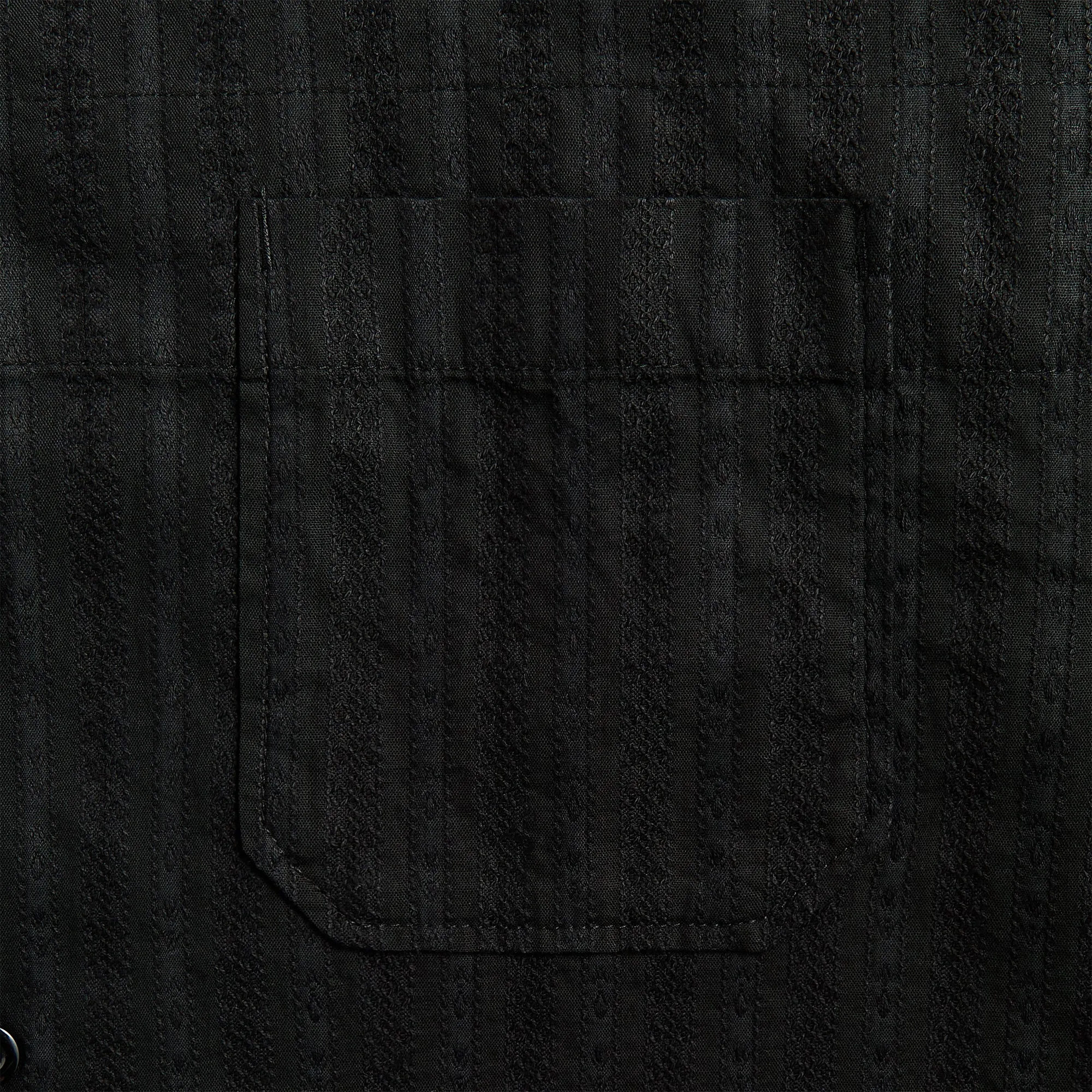 Engineered Garments Cotton Lace Stripe Jacquard Camp Shirt - Black Versatile Design