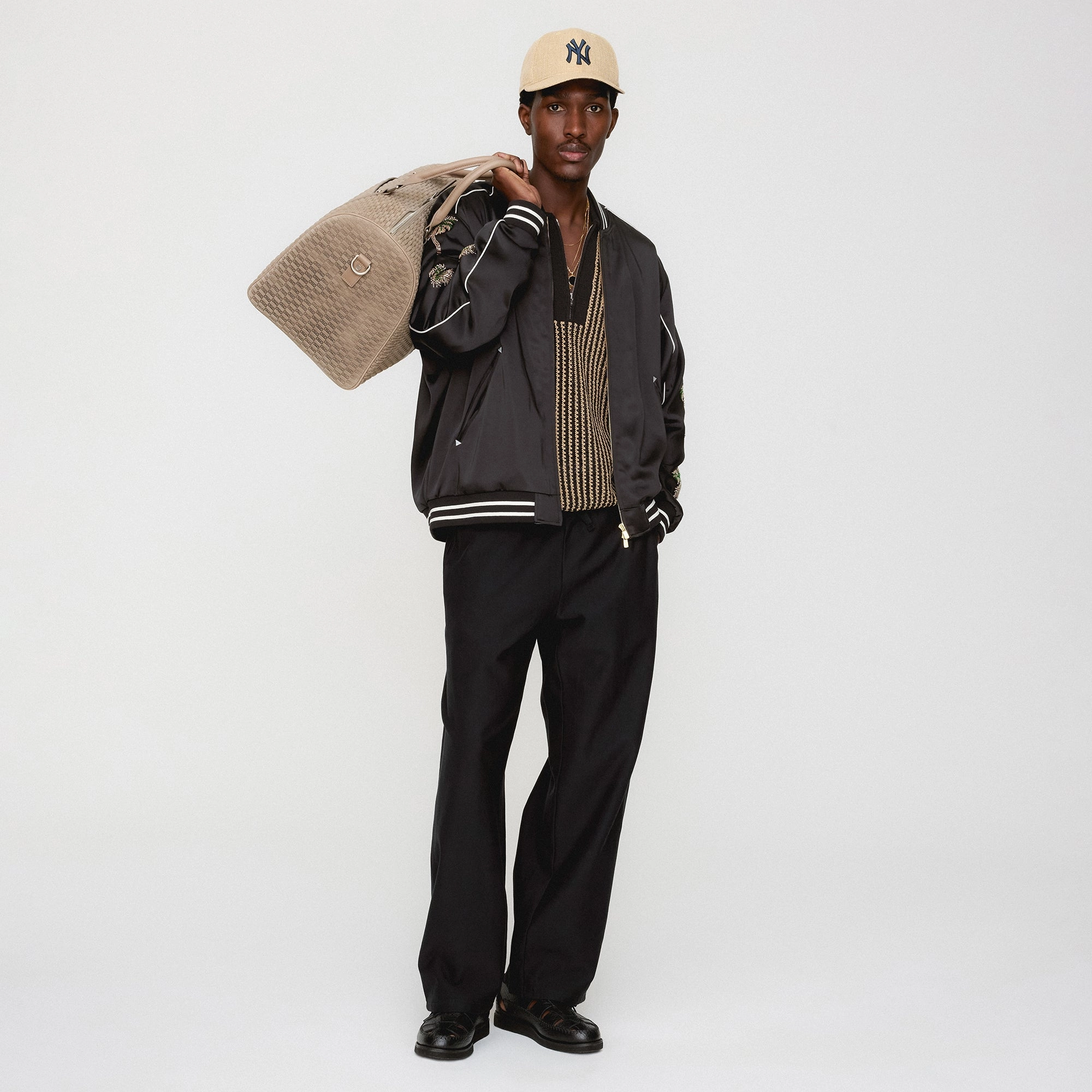 &Kin Vance Satin Bomber Jacket - Black Temperature Regulating
