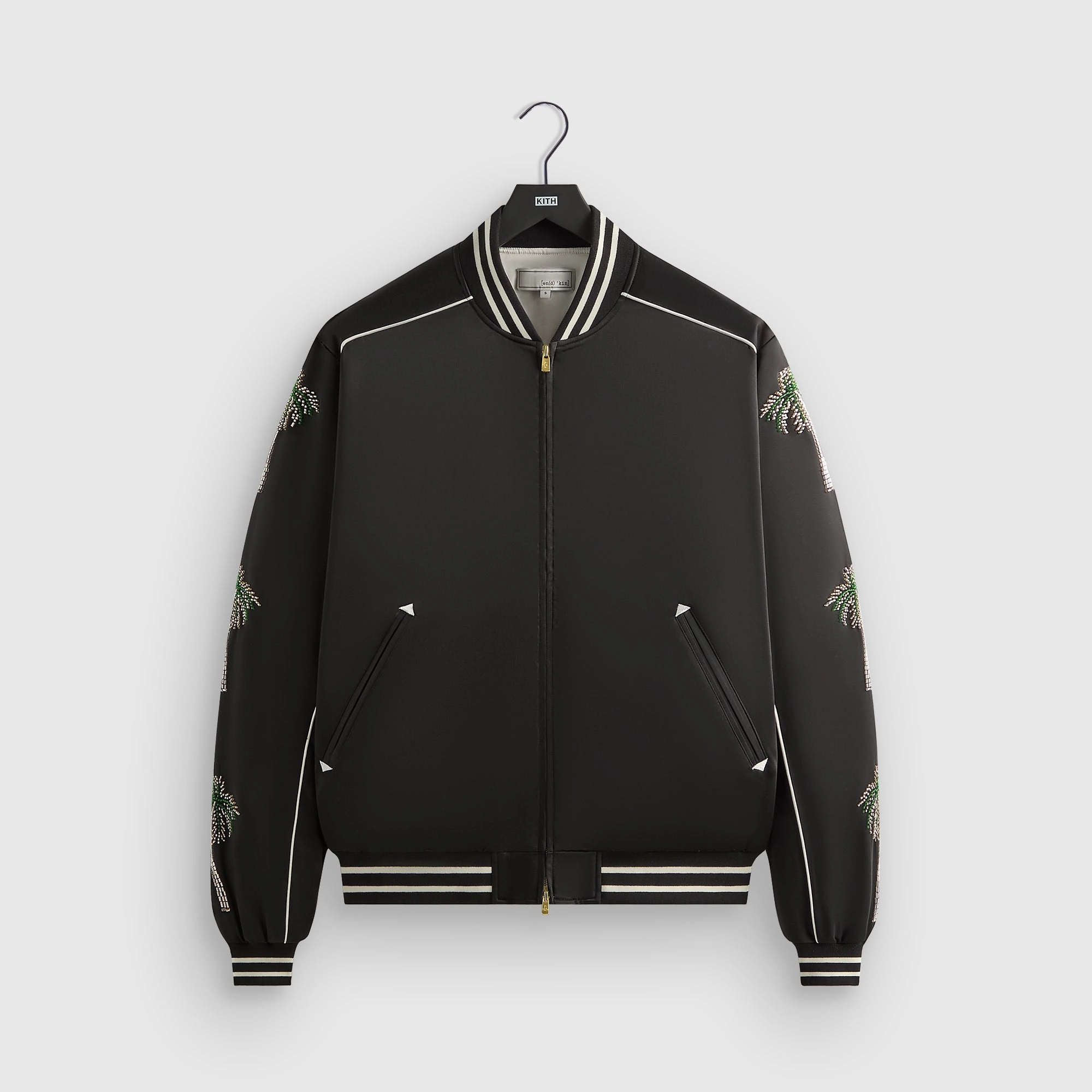 &Kin Vance Satin Bomber Jacket - Black Modern Edge Flexible Material