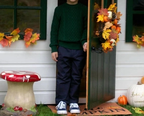Statement Piece Twill Trousers In Navy