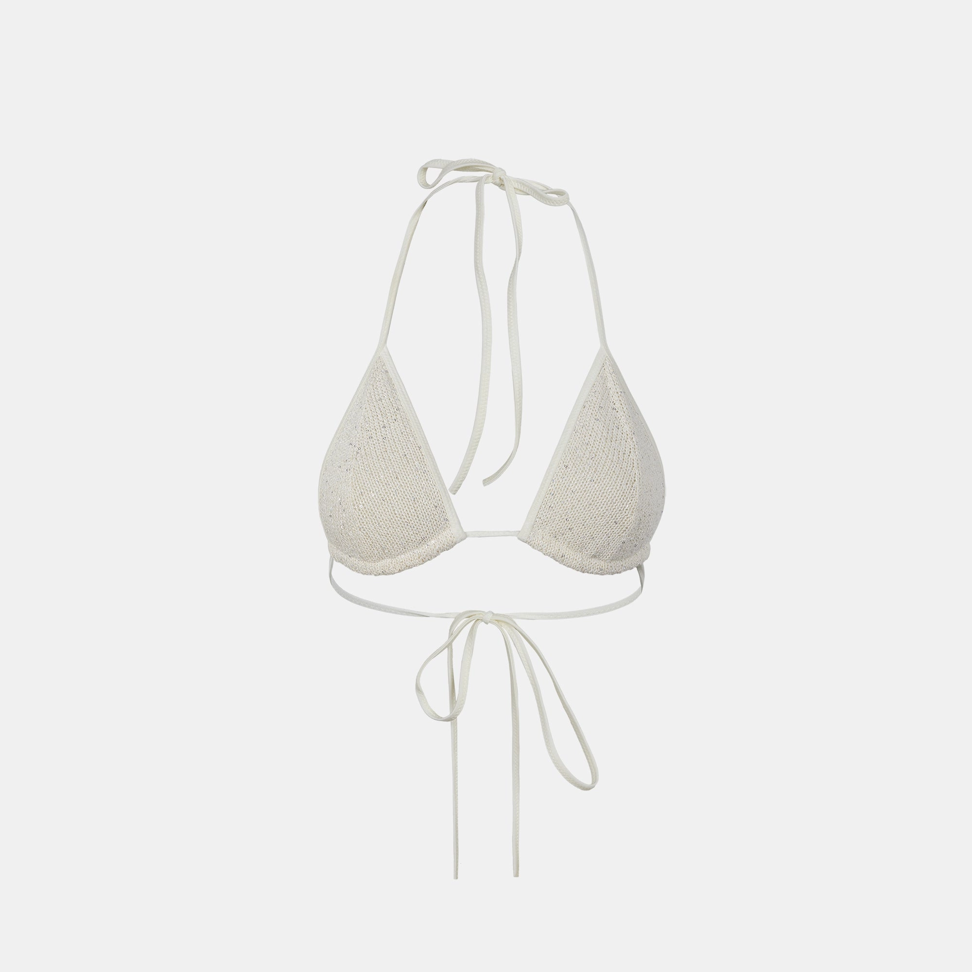 Layering Piece Asta Resort Lio Bikini Top - Ivory Sequin