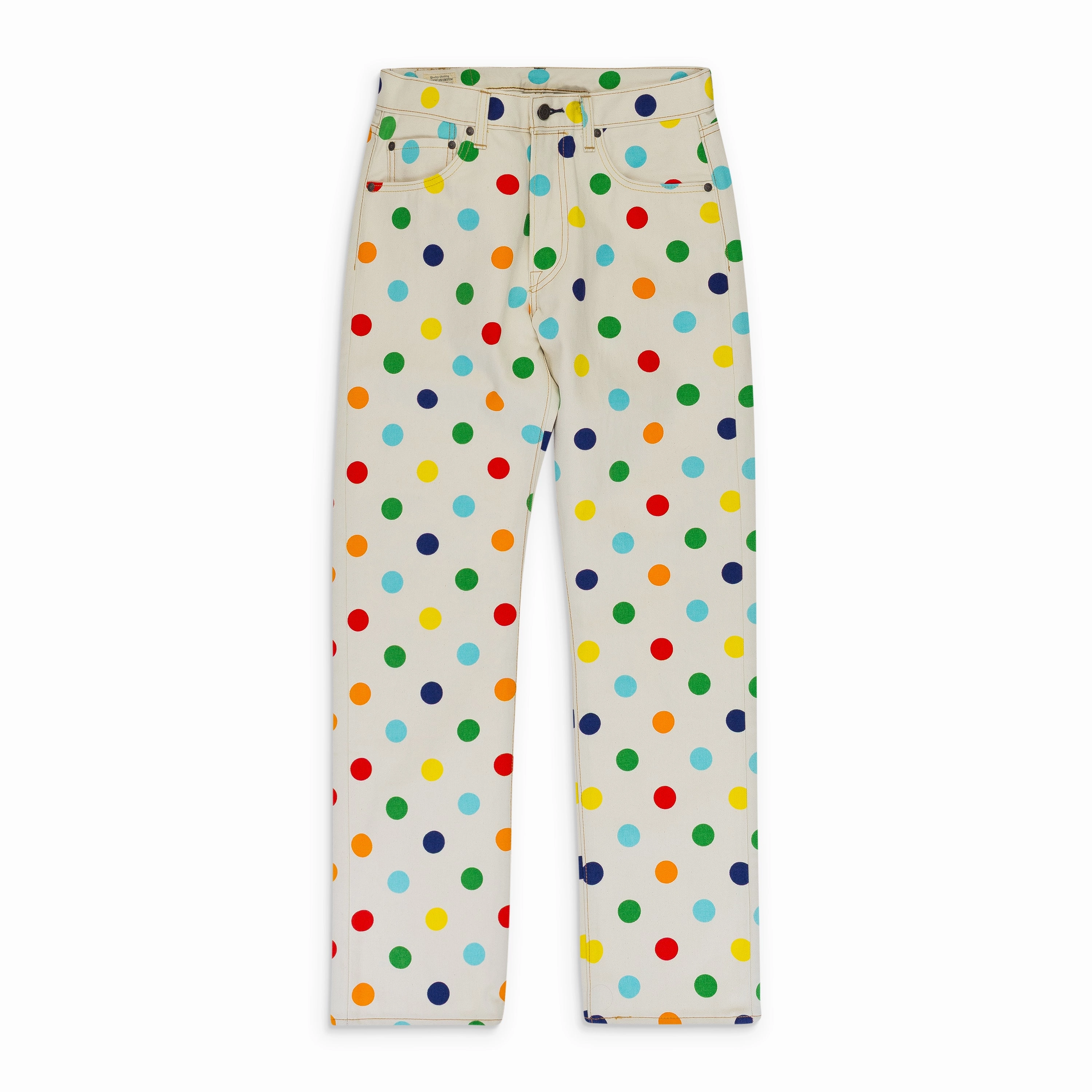 Relaxed Cut WHITE POLKA DOT SKINNY JEANS