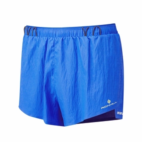 Ronhill | Men's Tech Race Short - Azurite/Citrus Pre Shrunk Cotton Blend