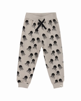 Turtledove London Jellyfish Print Jogging Pants Twill Weave Texture Soft Interior