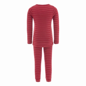 Red Striped Modal Outfits Tear Resistant Material Layered Hem Design