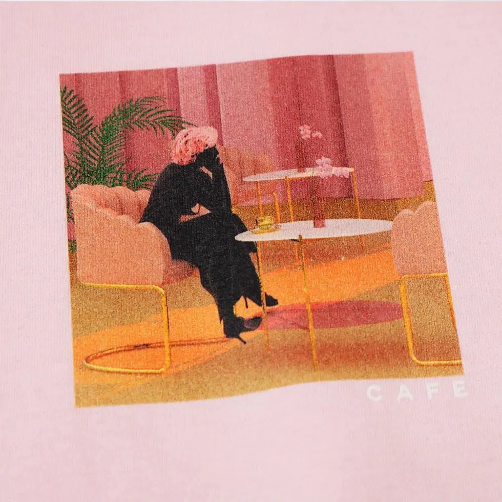 Skateboard Cafe Unexpected Beauty Longsleeve T-Shirt - Pink winter warmth Vintage authenticity